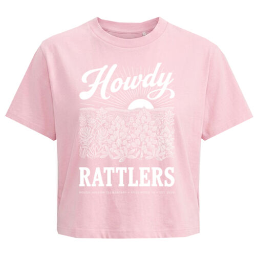 Howdy Rattlers - Adult Boxy Crop T-Shirt Pink Thumbnail